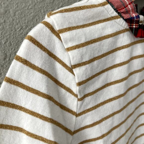 Crewcuts Stripes & Plaid Holiday Outfit - Ruffle Collar Top, Leggings - 4/5 - Picture 13 of 13